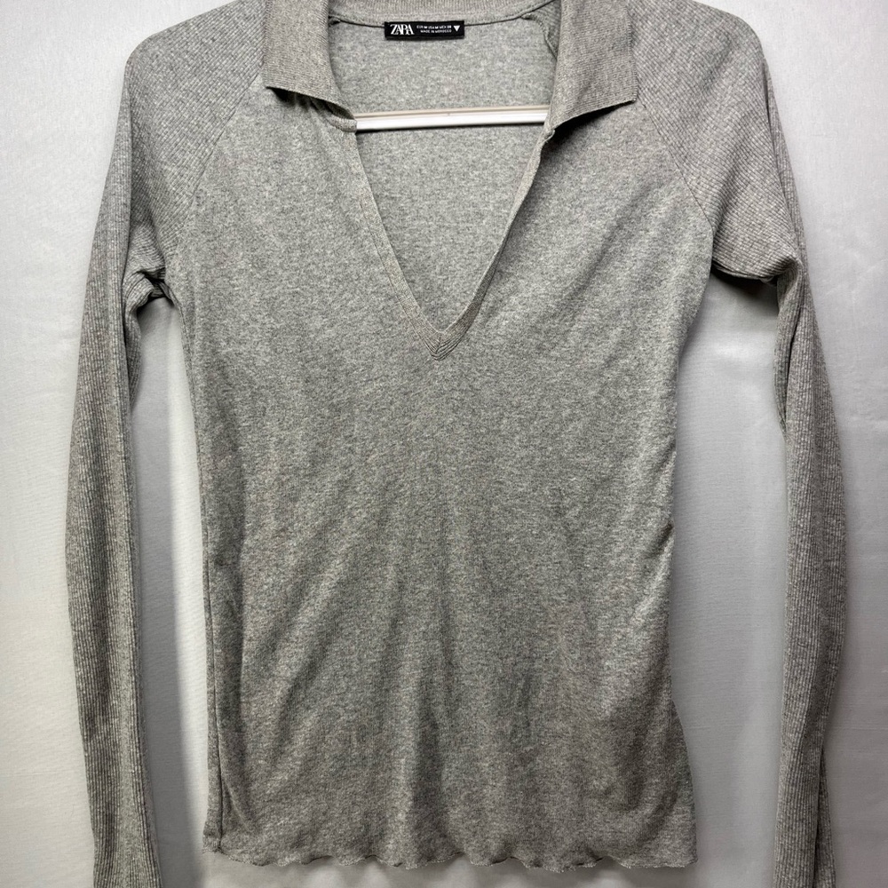 Zara Heather Gray‎ Knit Top